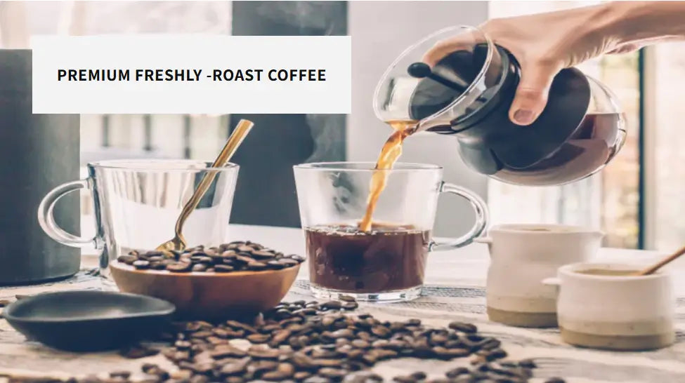 VitaliQ functional wellness coffee banner showcasing premium superfood infused blends for energy, focus, and immunity